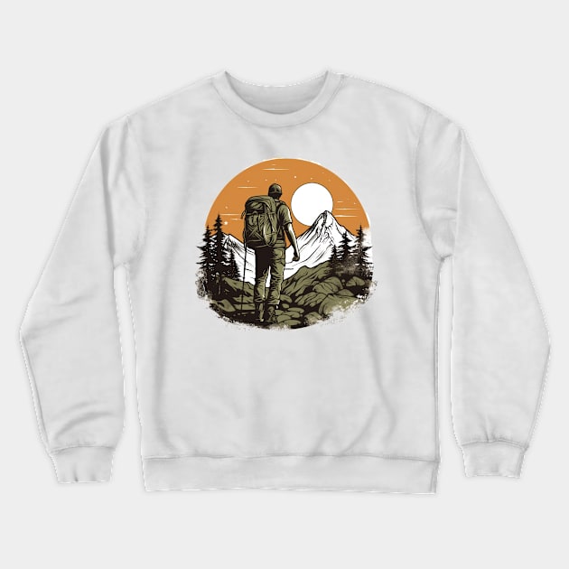 Take a step back in time with a vintage hike Crewneck Sweatshirt by Pixel Poetry